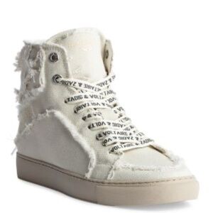 Zadig & Voltaire Sneakers Womens High‎ Top Distressed Size FR 40, US 10